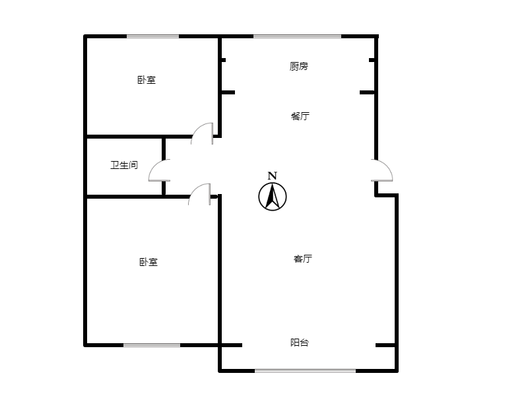 同善园小区2室2厅1卫户型图