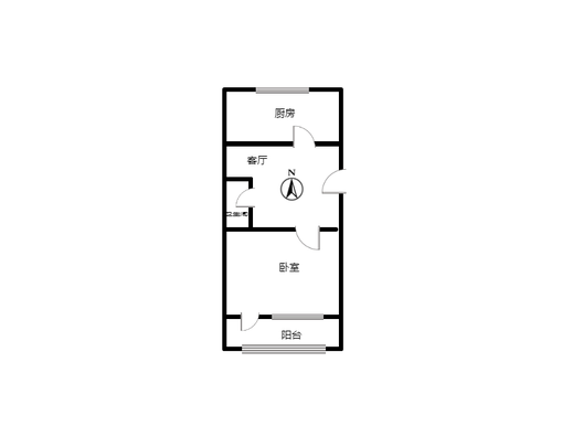 建厂局三队家属院（佳和小区）1室1厅1卫户型图