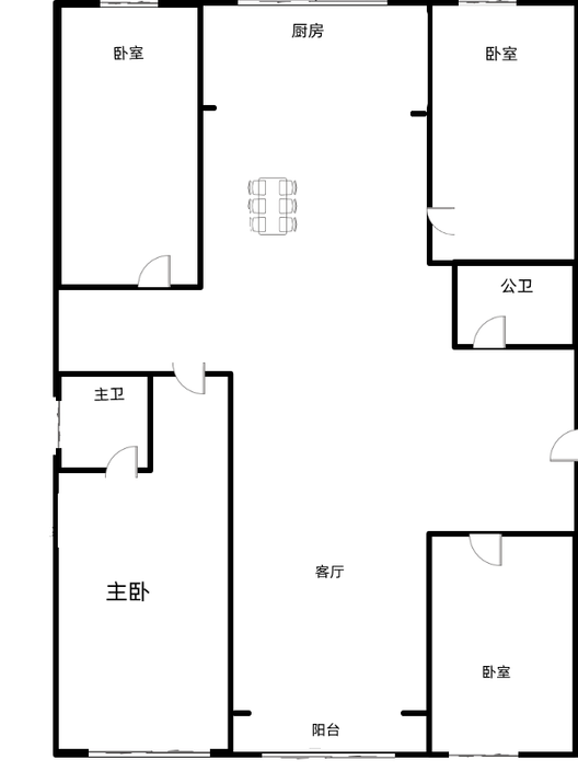 涿州孔雀城悦澜湾4室2厅2卫户型图