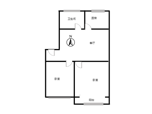 永济秀园2室1厅1卫户型图