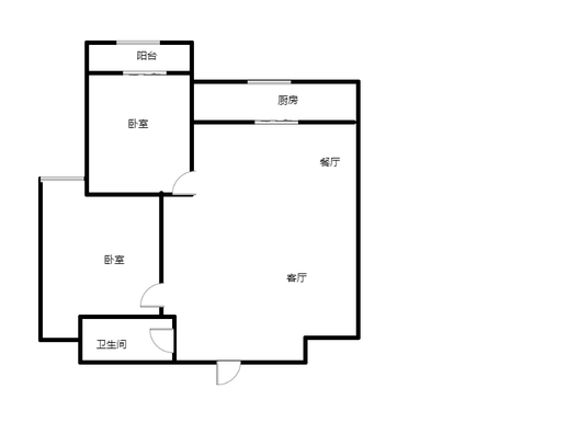 华泰豪庭2室2厅1卫户型图