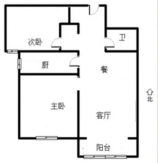 K2狮子城2室2厅1卫户型图