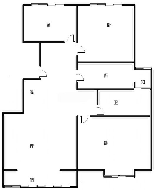 华融现代城3室2厅1卫户型图