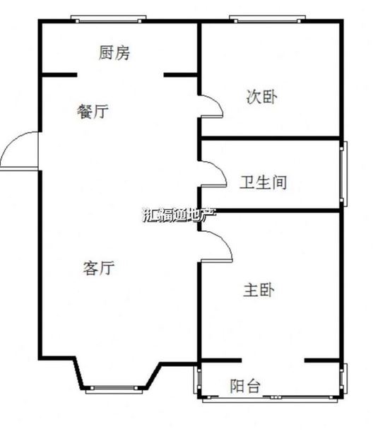 绿茵家园2室2厅1卫户型图