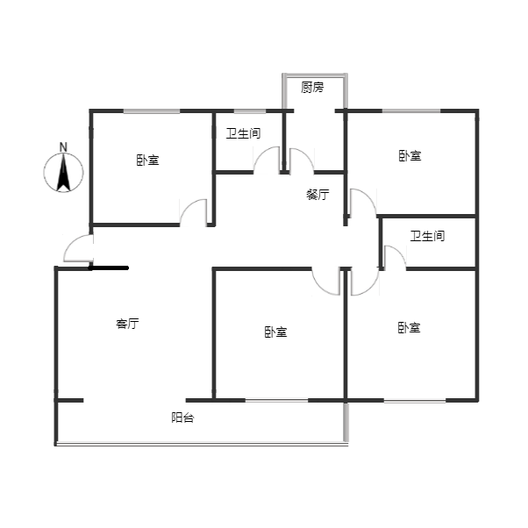 鹏润四季花园4室2厅2卫户型图