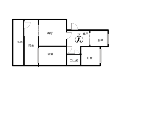 仙颐园小区2室2厅1卫户型图
