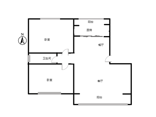 同善园小区2室2厅1卫户型图