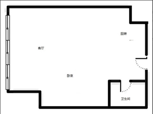 万科城际之光1室1厅1卫户型图