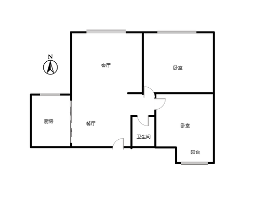 宏远宜居园2室2厅1卫户型图