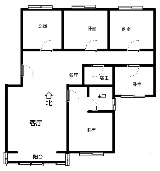 唐人花园4室2厅2卫户型图