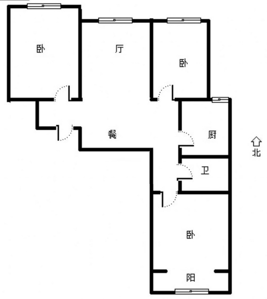香港豪庭3室2厅1卫户型图