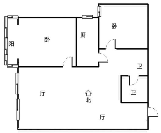 公园壹号2室2厅1卫户型图