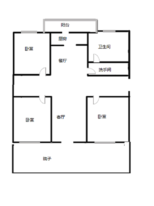 中铁建厂局家属楼3室2厅1卫户型图