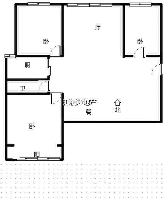 香港豪庭3室2厅1卫户型图