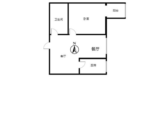弘德缘（豪门庄园三期）1室2厅1卫户型图