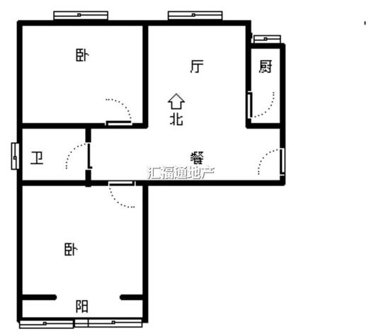 水岸花城2室2厅1卫户型图