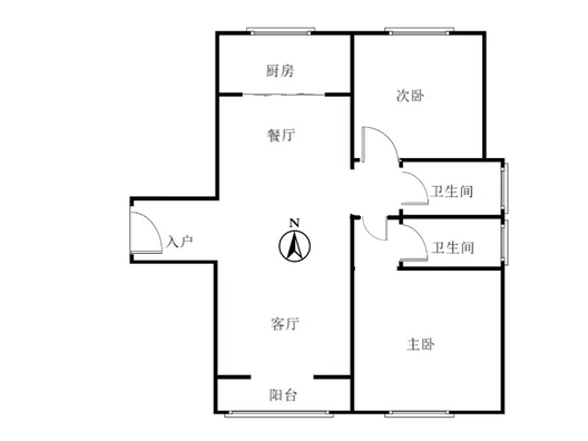 香邑溪谷一期2室2厅2卫户型图