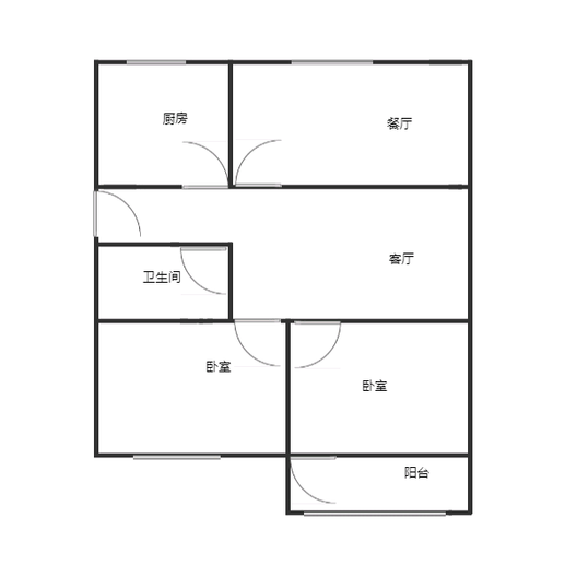 晨光小区2室2厅1卫户型图