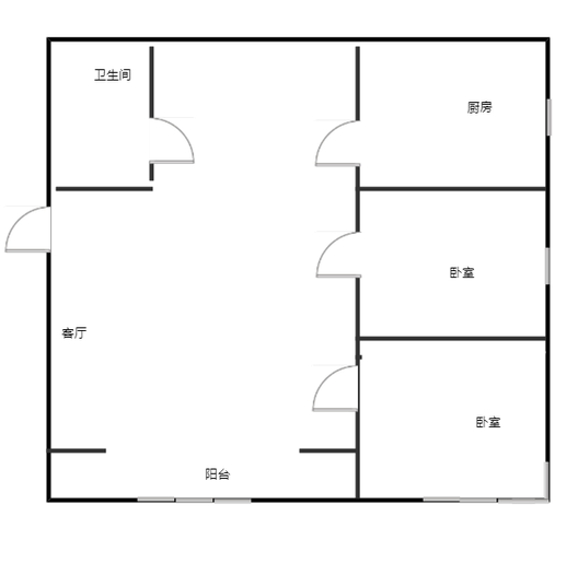 K2狮子城2室2厅1卫户型图