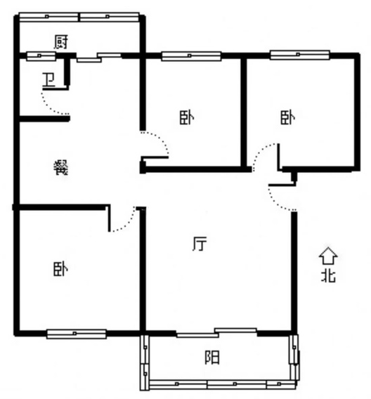 光明小区3室2厅1卫户型图