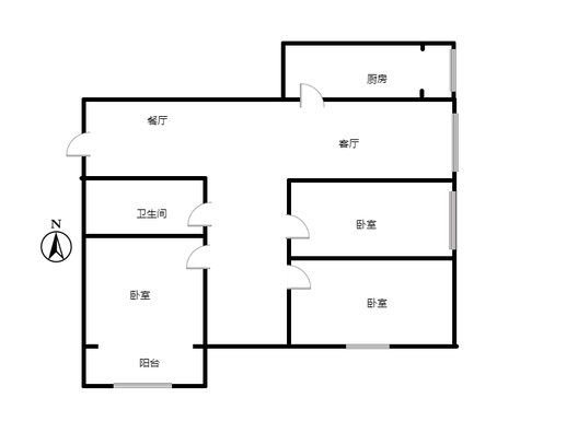 公园壹号3室2厅1卫户型图