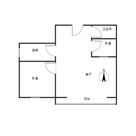 金隅地质嘉园2室1厅1卫户型图