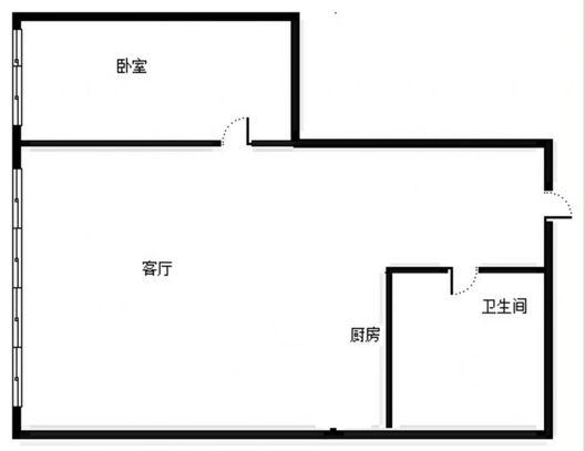 京第银座1室1厅1卫户型图