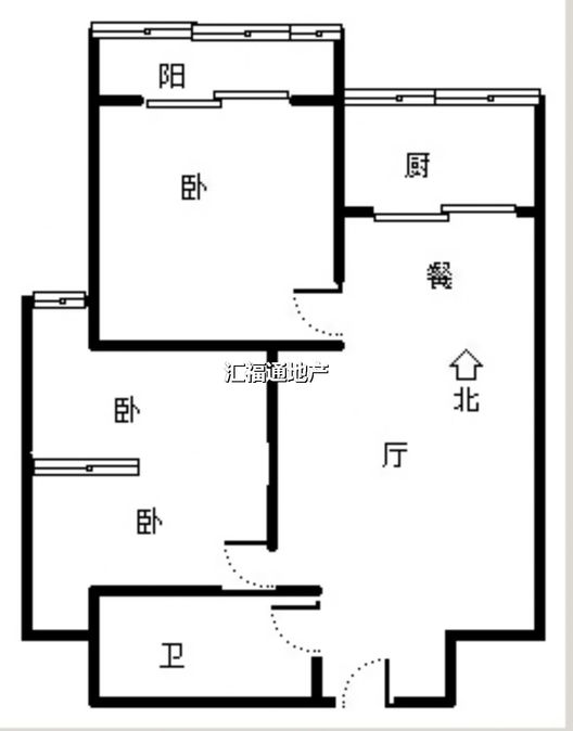 华泰豪庭2室2厅1卫户型图