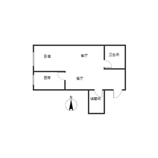 北新家园（锦绣范阳）1室2厅1卫户型图