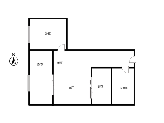 京第银座1室1厅1卫户型图