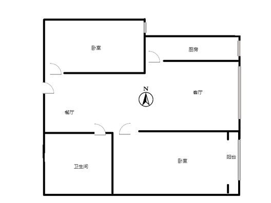 怡安馨居2室2厅1卫户型图