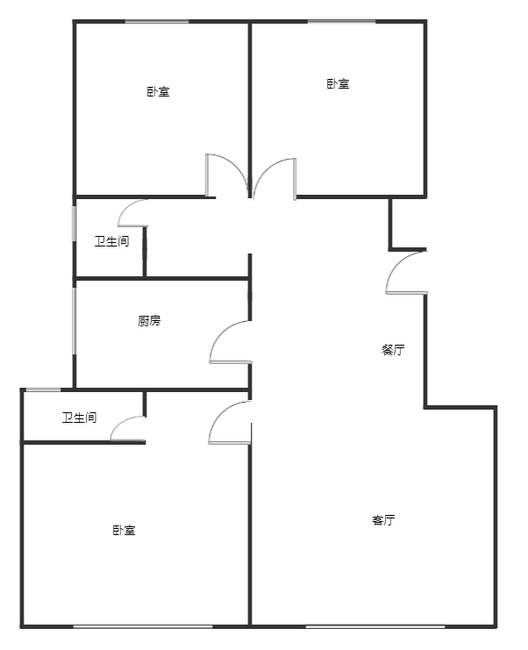 华远和府一期3室2厅2卫户型图