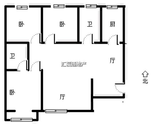 联合七号院3室2厅2卫户型图