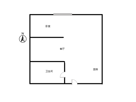 京第银座1室1厅1卫户型图