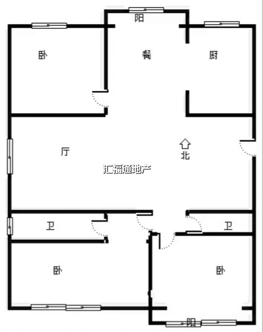 技校家园3室2厅2卫户型图
