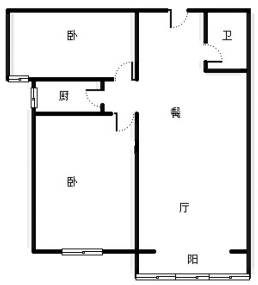 水榭春天2室1厅1卫户型图