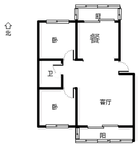 金冠家园2室2厅1卫户型图