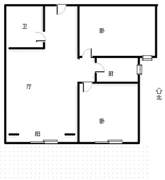 水榭春天2室2厅1卫户型图