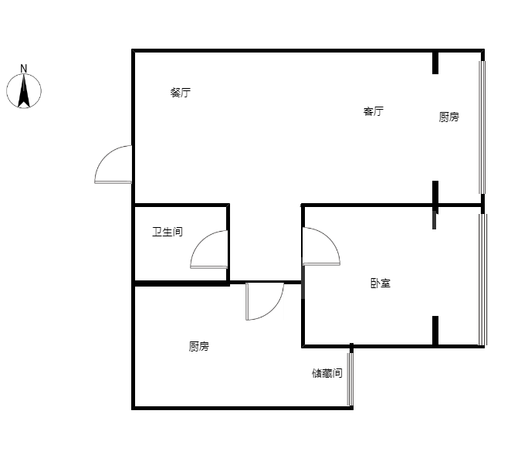 华泰豪庭2室2厅1卫户型图