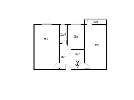 三五四三社区居民委员会2室2厅1卫户型图