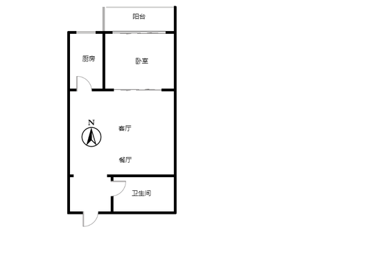 汇元上城1室2厅1卫户型图