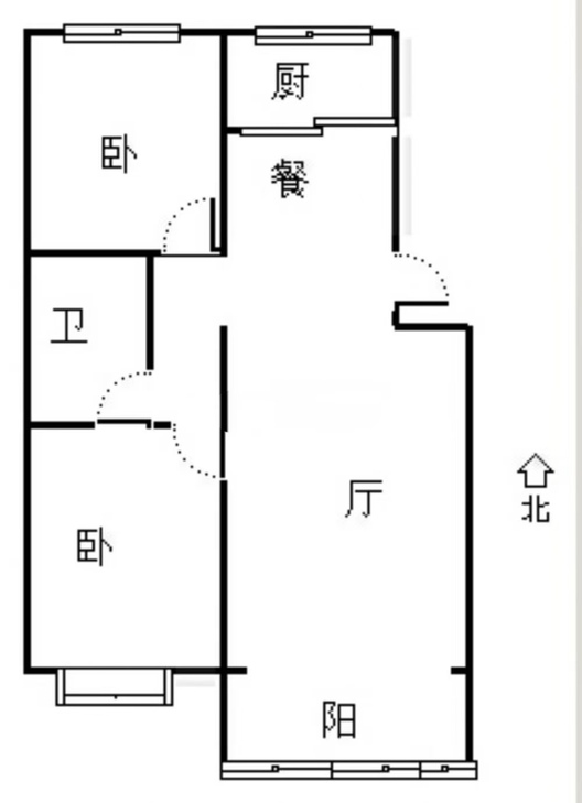 金色家园2室2厅1卫户型图