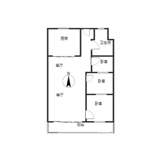 汇元国际3室2厅1卫户型图