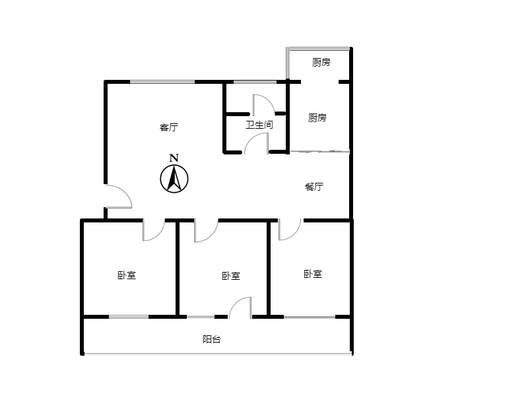 物资局小区3室2厅1卫户型图