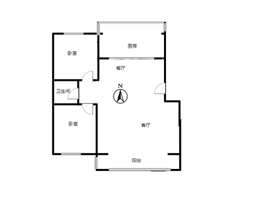 金冠家园2室2厅1卫户型图
