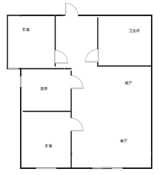 K2狮子城2室2厅1卫户型图