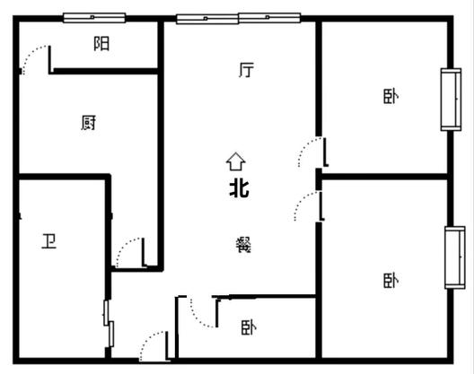 幸福城小区2室2厅1卫户型图