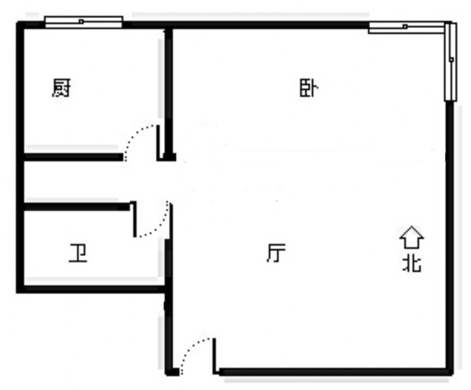 天保郦景1室1厅1卫户型图