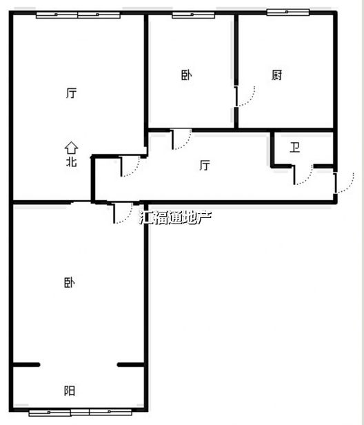 团结小区1室2厅1卫户型图