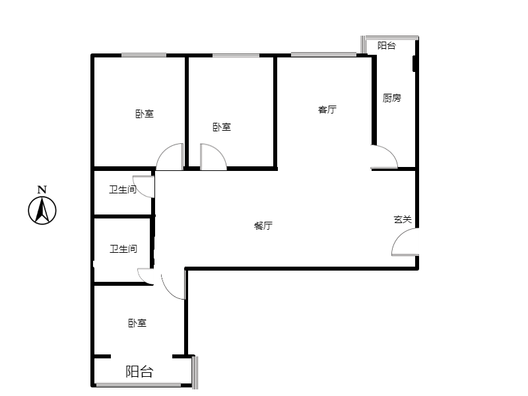 新星小区二期3室2厅2卫户型图
